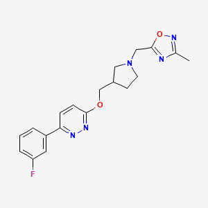 molecular formula C19H20FN5O2 B6436115 3-(3-fluorophenyl)-6-({1-[(3-methyl-1,2,4-oxadiazol-5-yl)methyl]pyrrolidin-3-yl}methoxy)pyridazine CAS No. 2549018-47-3