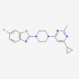 molecular formula C19H20FN5O B6436130 2-[4-(6-cyclopropyl-2-methylpyrimidin-4-yl)piperazin-1-yl]-6-fluoro-1,3-benzoxazole CAS No. 2549001-54-7