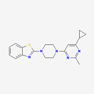 molecular formula C19H21N5S B6436141 2-[4-(6-cyclopropyl-2-methylpyrimidin-4-yl)piperazin-1-yl]-1,3-benzothiazole CAS No. 2548994-01-8