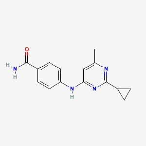 molecular formula C15H16N4O B6436148 4-[(2-cyclopropyl-6-methylpyrimidin-4-yl)amino]benzamide CAS No. 2549062-89-5