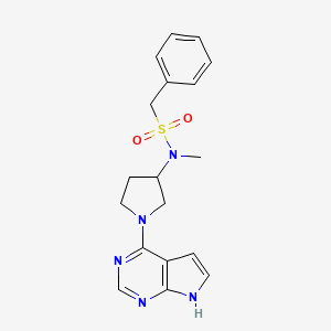 molecular formula C18H21N5O2S B6436201 N-methyl-1-phenyl-N-(1-{7H-pyrrolo[2,3-d]pyrimidin-4-yl}pyrrolidin-3-yl)methanesulfonamide CAS No. 2549019-38-5