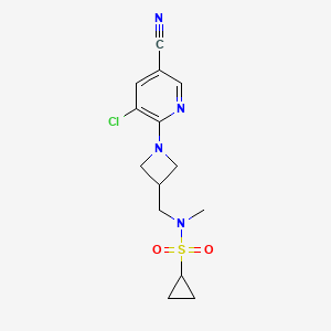 molecular formula C14H17ClN4O2S B6436204 N-{[1-(3-chloro-5-cyanopyridin-2-yl)azetidin-3-yl]methyl}-N-methylcyclopropanesulfonamide CAS No. 2549032-05-3