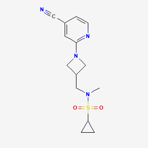 N-{[1-(4-cyanopyridin-2-yl)azetidin-3-yl]methyl}-N-methylcyclopropanesulfonamide
