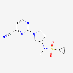 molecular formula C13H17N5O2S B6436213 N-[1-(4-cyanopyrimidin-2-yl)pyrrolidin-3-yl]-N-methylcyclopropanesulfonamide CAS No. 2549048-88-4