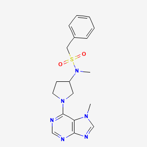 molecular formula C18H22N6O2S B6436243 N-methyl-N-[1-(7-methyl-7H-purin-6-yl)pyrrolidin-3-yl]-1-phenylmethanesulfonamide CAS No. 2548984-41-2