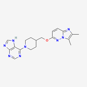 molecular formula C19H22N8O B6436266 6-{4-[({2,3-dimethylimidazo[1,2-b]pyridazin-6-yl}oxy)methyl]piperidin-1-yl}-9H-purine CAS No. 2549035-80-3