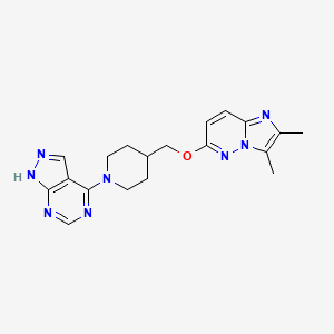 4-[({2,3-dimethylimidazo[1,2-b]pyridazin-6-yl}oxy)methyl]-1-{1H-pyrazolo[3,4-d]pyrimidin-4-yl}piperidine