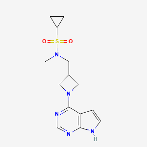 molecular formula C14H19N5O2S B6436343 N-methyl-N-[(1-{7H-pyrrolo[2,3-d]pyrimidin-4-yl}azetidin-3-yl)methyl]cyclopropanesulfonamide CAS No. 2549042-40-0