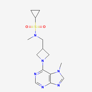 molecular formula C14H20N6O2S B6436349 N-methyl-N-{[1-(7-methyl-7H-purin-6-yl)azetidin-3-yl]methyl}cyclopropanesulfonamide CAS No. 2549025-78-5