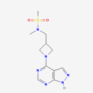 molecular formula C11H16N6O2S B6436360 N-methyl-N-[(1-{1H-pyrazolo[3,4-d]pyrimidin-4-yl}azetidin-3-yl)methyl]methanesulfonamide CAS No. 2549038-73-3
