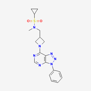 molecular formula C18H21N7O2S B6436383 N-methyl-N-[(1-{3-phenyl-3H-[1,2,3]triazolo[4,5-d]pyrimidin-7-yl}azetidin-3-yl)methyl]cyclopropanesulfonamide CAS No. 2549008-68-4