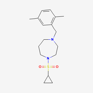 molecular formula C17H26N2O2S B6436401 1-(cyclopropanesulfonyl)-4-[(2,5-dimethylphenyl)methyl]-1,4-diazepane CAS No. 2549056-06-4