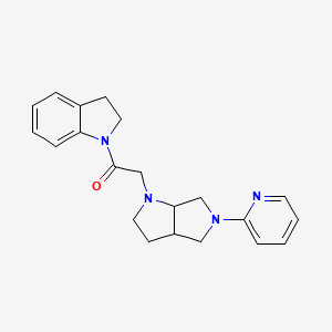 molecular formula C21H24N4O B6436410 1-(2,3-dihydro-1H-indol-1-yl)-2-[5-(pyridin-2-yl)-octahydropyrrolo[3,4-b]pyrrol-1-yl]ethan-1-one CAS No. 2549018-31-5