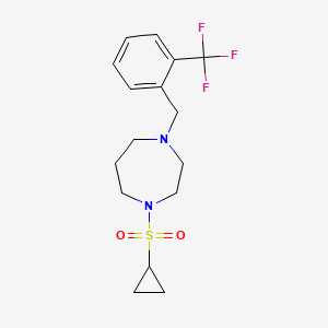molecular formula C16H21F3N2O2S B6436461 1-(cyclopropanesulfonyl)-4-{[2-(trifluoromethyl)phenyl]methyl}-1,4-diazepane CAS No. 2549028-85-3