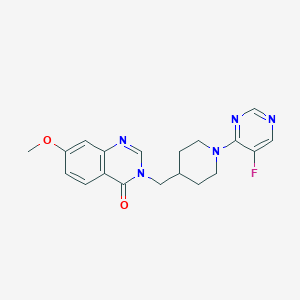 molecular formula C19H20FN5O2 B6436462 3-{[1-(5-fluoropyrimidin-4-yl)piperidin-4-yl]methyl}-7-methoxy-3,4-dihydroquinazolin-4-one CAS No. 2549029-92-5