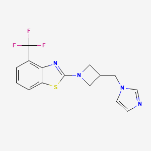 molecular formula C15H13F3N4S B6436469 2-{3-[(1H-imidazol-1-yl)methyl]azetidin-1-yl}-4-(trifluoromethyl)-1,3-benzothiazole CAS No. 2549026-53-9