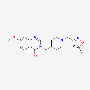molecular formula C20H24N4O3 B6436496 7-methoxy-3-({1-[(5-methyl-1,2-oxazol-3-yl)methyl]piperidin-4-yl}methyl)-3,4-dihydroquinazolin-4-one CAS No. 2549008-97-9