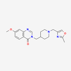 molecular formula C20H24N4O3 B6436498 7-methoxy-3-({1-[(2-methyl-1,3-oxazol-4-yl)methyl]piperidin-4-yl}methyl)-3,4-dihydroquinazolin-4-one CAS No. 2549002-85-7