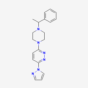 molecular formula C19H22N6 B6436502 3-[4-(1-phenylethyl)piperazin-1-yl]-6-(1H-pyrazol-1-yl)pyridazine CAS No. 2548986-30-5