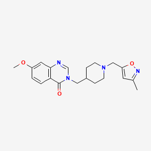 molecular formula C20H24N4O3 B6436511 7-methoxy-3-({1-[(3-methyl-1,2-oxazol-5-yl)methyl]piperidin-4-yl}methyl)-3,4-dihydroquinazolin-4-one CAS No. 2549002-95-9