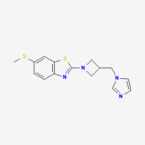 molecular formula C15H16N4S2 B6436518 2-{3-[(1H-imidazol-1-yl)methyl]azetidin-1-yl}-6-(methylsulfanyl)-1,3-benzothiazole CAS No. 2549063-30-9