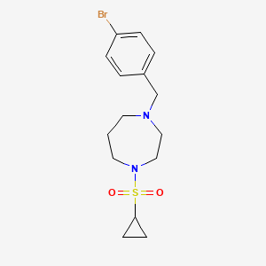 molecular formula C15H21BrN2O2S B6436523 1-[(4-bromophenyl)methyl]-4-(cyclopropanesulfonyl)-1,4-diazepane CAS No. 2549009-86-9