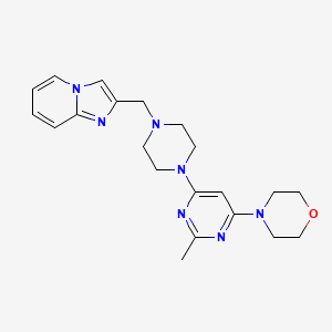molecular formula C21H27N7O B6436524 4-{6-[4-({imidazo[1,2-a]pyridin-2-yl}methyl)piperazin-1-yl]-2-methylpyrimidin-4-yl}morpholine CAS No. 2548999-15-9