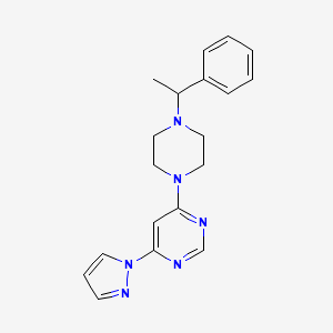 molecular formula C19H22N6 B6436526 4-[4-(1-phenylethyl)piperazin-1-yl]-6-(1H-pyrazol-1-yl)pyrimidine CAS No. 2548983-68-0