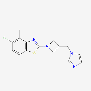 molecular formula C15H15ClN4S B6436528 5-chloro-2-{3-[(1H-imidazol-1-yl)methyl]azetidin-1-yl}-4-methyl-1,3-benzothiazole CAS No. 2549018-87-1