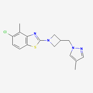 molecular formula C16H17ClN4S B6436550 5-chloro-4-methyl-2-{3-[(4-methyl-1H-pyrazol-1-yl)methyl]azetidin-1-yl}-1,3-benzothiazole CAS No. 2549063-58-1