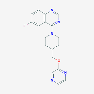 6-fluoro-4-{4-[(pyrazin-2-yloxy)methyl]piperidin-1-yl}quinazoline