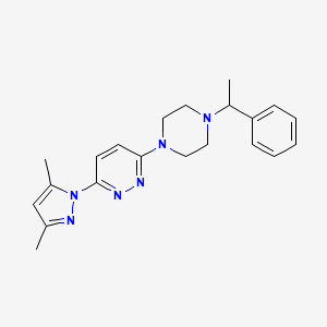 3-(3,5-dimethyl-1H-pyrazol-1-yl)-6-[4-(1-phenylethyl)piperazin-1-yl]pyridazine
