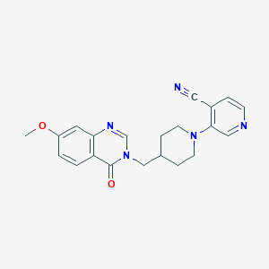 3-{4-[(7-methoxy-4-oxo-3,4-dihydroquinazolin-3-yl)methyl]piperidin-1-yl}pyridine-4-carbonitrile