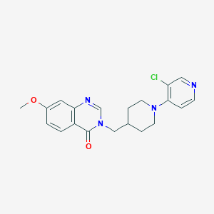 molecular formula C20H21ClN4O2 B6436702 3-{[1-(3-chloropyridin-4-yl)piperidin-4-yl]methyl}-7-methoxy-3,4-dihydroquinazolin-4-one CAS No. 2549066-56-8