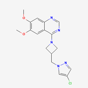 4-{3-[(4-chloro-1H-pyrazol-1-yl)methyl]azetidin-1-yl}-6,7-dimethoxyquinazoline