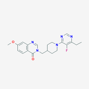 molecular formula C21H24FN5O2 B6436800 3-{[1-(6-ethyl-5-fluoropyrimidin-4-yl)piperidin-4-yl]methyl}-7-methoxy-3,4-dihydroquinazolin-4-one CAS No. 2549039-83-8