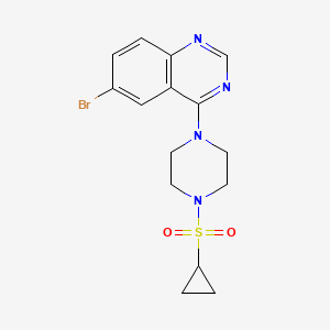 molecular formula C15H17BrN4O2S B6436817 6-bromo-4-[4-(cyclopropanesulfonyl)piperazin-1-yl]quinazoline CAS No. 2549005-47-0