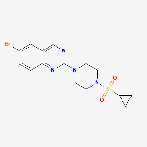molecular formula C15H17BrN4O2S B6436823 6-bromo-2-[4-(cyclopropanesulfonyl)piperazin-1-yl]quinazoline CAS No. 2548980-12-5