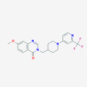 molecular formula C21H21F3N4O2 B6436827 7-methoxy-3-({1-[2-(trifluoromethyl)pyridin-4-yl]piperidin-4-yl}methyl)-3,4-dihydroquinazolin-4-one CAS No. 2549000-37-3