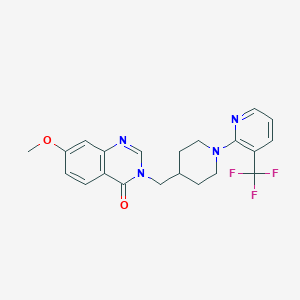 molecular formula C21H21F3N4O2 B6436831 7-methoxy-3-({1-[3-(trifluoromethyl)pyridin-2-yl]piperidin-4-yl}methyl)-3,4-dihydroquinazolin-4-one CAS No. 2549066-74-0