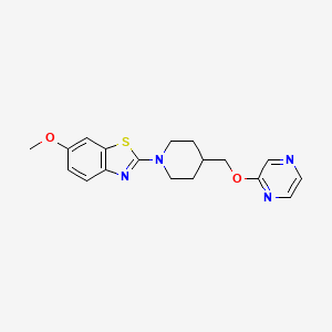 molecular formula C18H20N4O2S B6436838 6-methoxy-2-{4-[(pyrazin-2-yloxy)methyl]piperidin-1-yl}-1,3-benzothiazole CAS No. 2549048-79-3