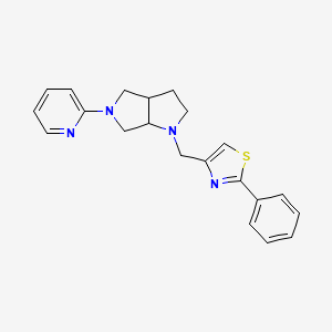 molecular formula C21H22N4S B6436860 2-{1-[(2-phenyl-1,3-thiazol-4-yl)methyl]-octahydropyrrolo[2,3-c]pyrrol-5-yl}pyridine CAS No. 2549015-55-4