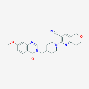 molecular formula C24H25N5O3 B6436874 2-{4-[(7-methoxy-4-oxo-3,4-dihydroquinazolin-3-yl)methyl]piperidin-1-yl}-5H,7H,8H-pyrano[4,3-b]pyridine-3-carbonitrile CAS No. 2548978-26-1