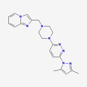 3-(3,5-dimethyl-1H-pyrazol-1-yl)-6-[4-({imidazo[1,2-a]pyridin-2-yl}methyl)piperazin-1-yl]pyridazine