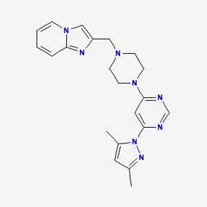 molecular formula C21H24N8 B6436909 4-(3,5-dimethyl-1H-pyrazol-1-yl)-6-[4-({imidazo[1,2-a]pyridin-2-yl}methyl)piperazin-1-yl]pyrimidine CAS No. 2549018-88-2