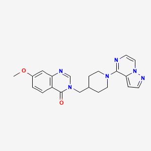 molecular formula C21H22N6O2 B6436917 7-methoxy-3-[(1-{pyrazolo[1,5-a]pyrazin-4-yl}piperidin-4-yl)methyl]-3,4-dihydroquinazolin-4-one CAS No. 2549026-54-0