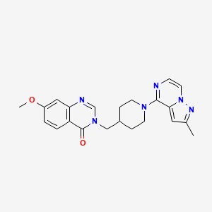 molecular formula C22H24N6O2 B6436919 7-methoxy-3-[(1-{2-methylpyrazolo[1,5-a]pyrazin-4-yl}piperidin-4-yl)methyl]-3,4-dihydroquinazolin-4-one CAS No. 2549055-93-6