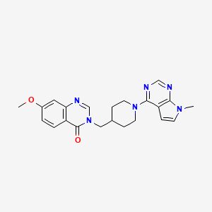 molecular formula C22H24N6O2 B6436921 7-methoxy-3-[(1-{7-methyl-7H-pyrrolo[2,3-d]pyrimidin-4-yl}piperidin-4-yl)methyl]-3,4-dihydroquinazolin-4-one CAS No. 2549055-34-5