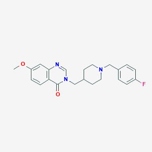 molecular formula C22H24FN3O2 B6436945 3-({1-[(4-fluorophenyl)methyl]piperidin-4-yl}methyl)-7-methoxy-3,4-dihydroquinazolin-4-one CAS No. 2548978-95-4