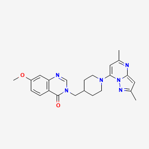molecular formula C23H26N6O2 B6436953 3-[(1-{2,5-dimethylpyrazolo[1,5-a]pyrimidin-7-yl}piperidin-4-yl)methyl]-7-methoxy-3,4-dihydroquinazolin-4-one CAS No. 2549015-00-9